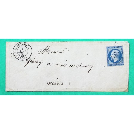 N°14B PC 3261 ST REVERIEN NIEVRE BOITE RURALE G POUR CLAMECY 1862