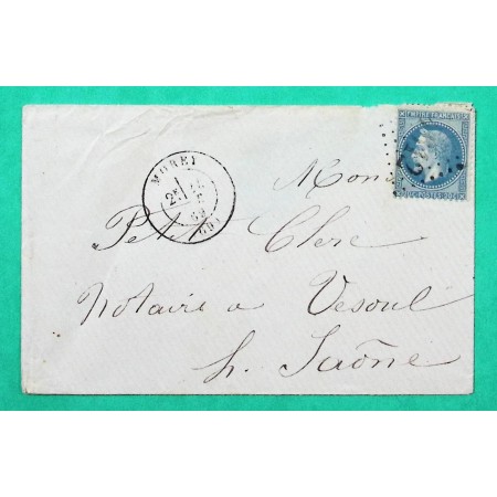 N°29 GC 4612 MOREY HAUTE SAONE BUREAU SUPPLEMENTAIRE POUR VESOUL 1869