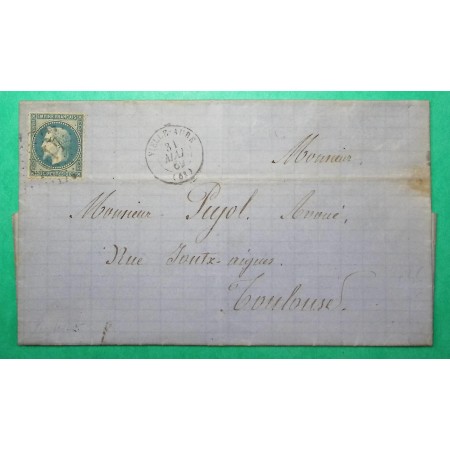 N°29 GC 4195 VIELLE AURE HAUTES PYRENEES DEPART ARAGNOUET POUR TOULOUSE HAUTE GARONNE 1869