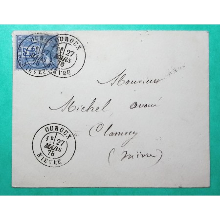 N°78 SAGE CAD TYPE 18 OUROUX NIEVRE POUR CLAMECY 1878