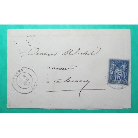 N°90 SAGE CAD TYPE 17 CERVON NIEVRE POUR CLAMECY 1878