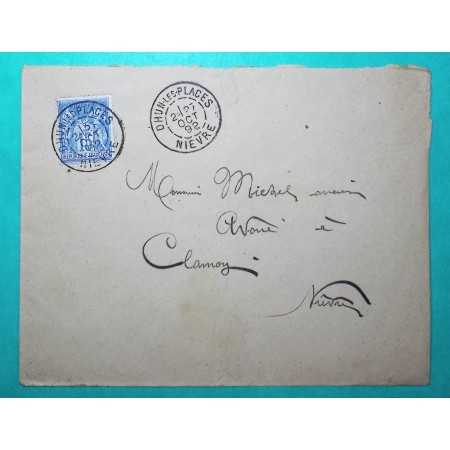 N°90 SAGE CAD TYPE A DHUN LES PLACES NIEVRE POUR CLAMECY 1892