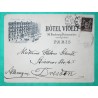 N°97 SAGE BELLE ENVELOPPE ILLUSTREE HOTEL VIOLET PARIS POUR DRESDEN ALLEMAGNE 1899