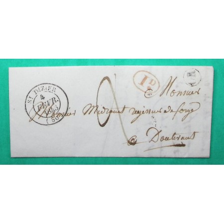 CAD TYPE 14 ST DIZIER HAUTE MARNE DECIME + OR ORIGINE RURALE ECLARON POUR DOULEVANT 1845