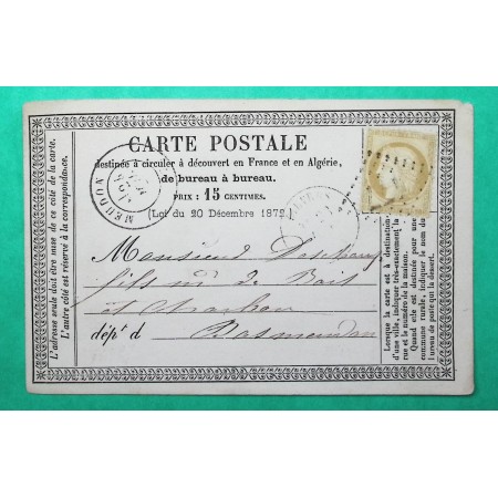 N°55 CARTE PRECURSEUR GC 477 BIEVRES SEINE ET OISE POUR MEUDON 1875