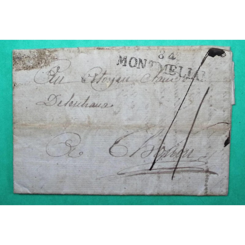 MARQUE DEPARTEMENT CONQUIS 84 MONTMELIAN SAVOIE POUR THONON HAUTE SAVOIE PERIODE REVOLUTIONNAIRE 48x12 1797