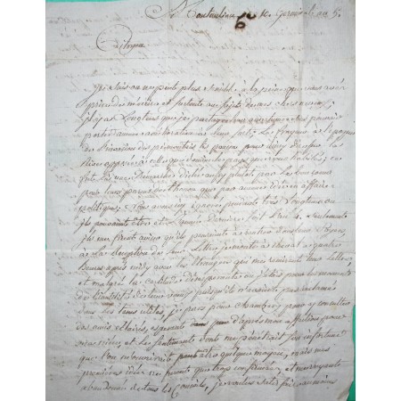 MARQUE DEPARTEMENT CONQUIS 84 MONTMELIAN SAVOIE POUR THONON HAUTE SAVOIE PERIODE REVOLUTIONNAIRE 48x12 1797