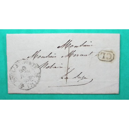 CAD TYPE 12 FOUILLETOURTE SARTHE CL CORRESPONDANCE LOCALE POUR LA SUZE TAXE 1 1838