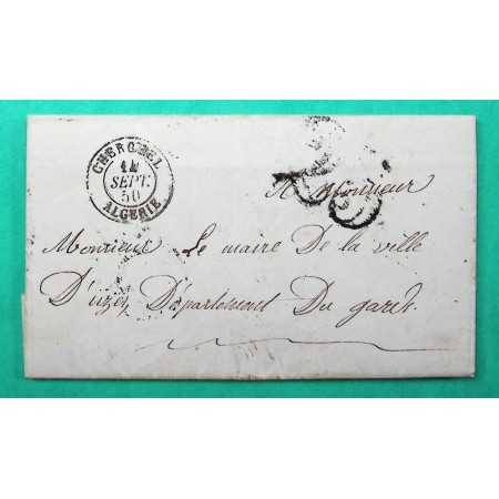 CAD TYPE 15 CHERCHELL ALGERIE TAXE 25 POUR UZES GARD 1850