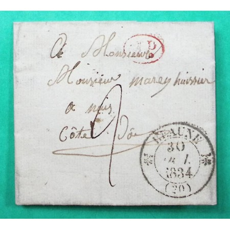 CAD TYPE 12 BEAUNE COTE D'OR DECIME RURAL PERNAND VERGELESSES POUR NUIT 1834