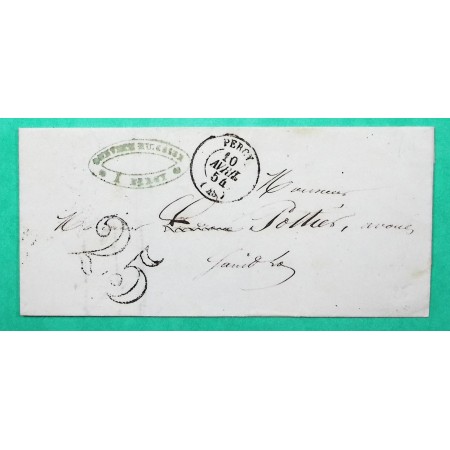 CAD TYPE 15 PERCY MANCHE POUR ST LO TAXE 25 1854