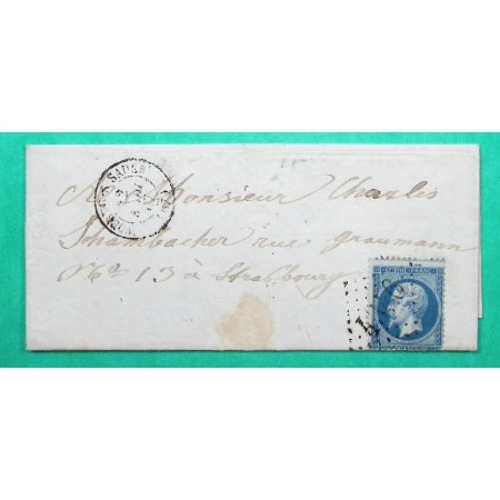 N°22 GC 4346 WOERTH SUR SAUER BAS RHIN POUR STRASBOURG 1867