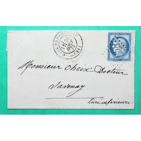 N°60C GC 4058 UZEL PRES L'OUST COTES DU NORD POUR SAVENAY LOIRE INFERIEURE 1875