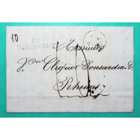 MARQUE 82 MIRECOURT VOSGES POUR REIMS MARNE 39x11 1829