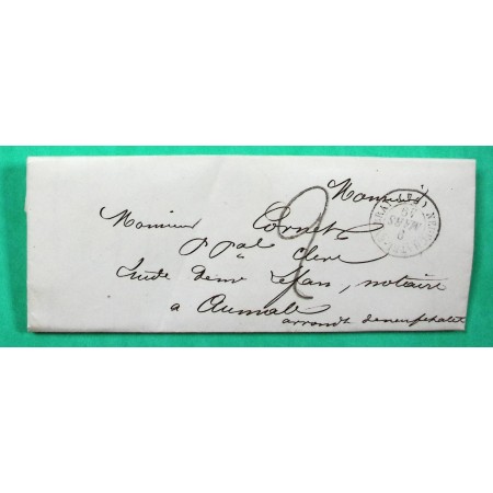 CAD TYPE 15 NEUFCHATEL EN BRAY SEINE INFERIEURE TAXE TAMPON 2 FRABRICATION LOCALE 1849