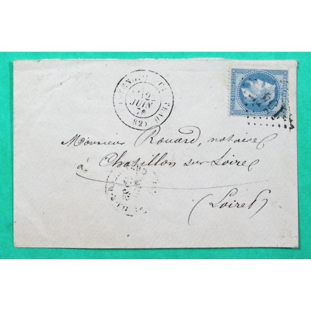 N°29 GC 1547 FONTENOY LE CHATEAU VOSGES POUR CHATILLON SUR LOIRE LOIRET 1870