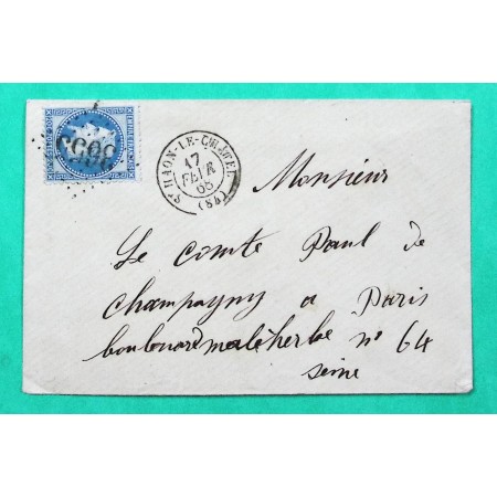 N°29 GC 3655 ST HAON LE CHATEL LOIRE POUR PARIS 1868