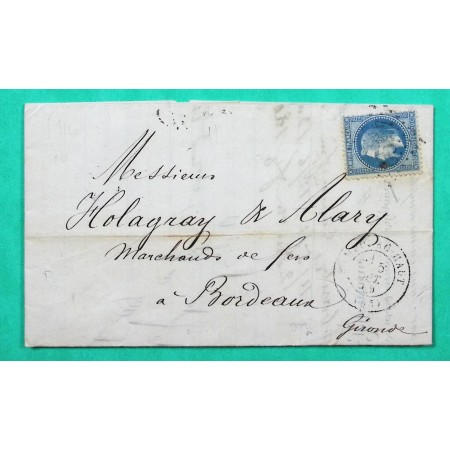 N°29 GC 4592 HOMBOURG HAUT MOSELLE BUREAU SUPPLEMENTAIRE DEPART FORGES DE GOFFONTAINE 1869