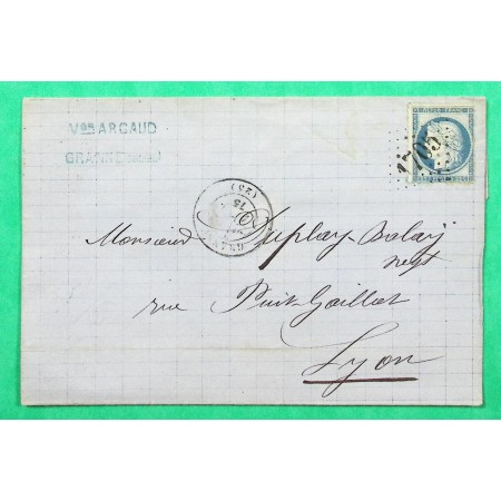 N°60C GC 1705 GRANNE GRANE DROME POUR LYON RHONE 1875