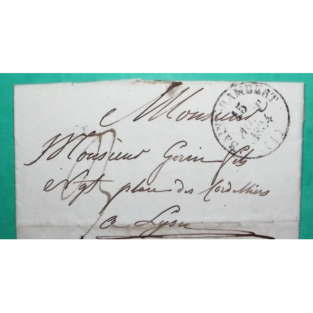 CAD TYPE 13 SAINT RAMBERT AIN POUR LYON RHONE 1834 LETTRE COVER FRANCE