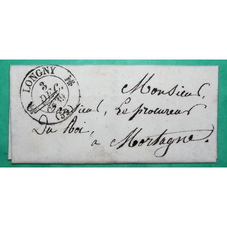 CAD TYPE 12 LONGNY LONGNI ORNE POUR MORTAGNE 1839 LETTRE COVER FRANCE