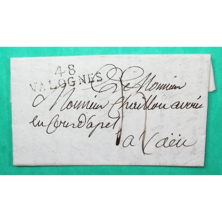 MARQUE 48 VALOGNE BLEU MANCHE POUR CAEN CALVADOS 40x11 1817