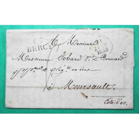 MARQUE 60 BERCY SEINE POUR MEURSAULT COTE D'OR 26x12 1830