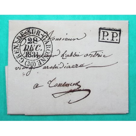 CAD TYPE 13 GRENADE SUR GARONNE HAUTE GARONNE PP PORT PAYE POUR TOULOUSE 1831