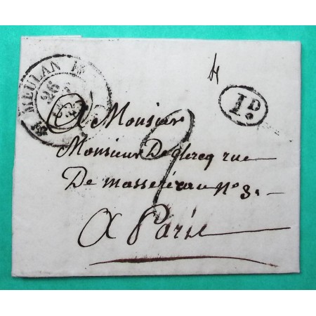 CAD TYPE 12 MEULAN SEINE ET OISE DECIME RURAL VIGNY POUR PARIS 1832