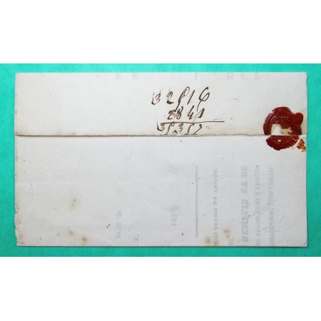 CACHET TAXE DISTRIBUTION PARIS 15C BLEU LETTRE SOCIETE DES CAVES DE LA BOURGOGNE VINS 1854