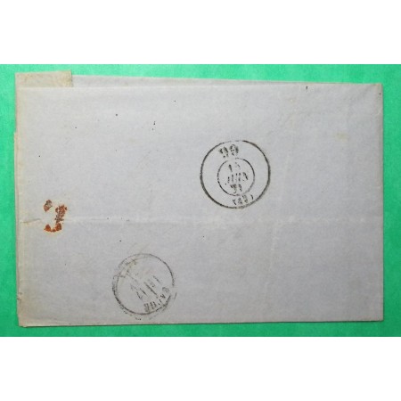 N°46B CERES BORDEAUX GC 3219 ROUEN SEINE INFERIEURE BUREAU DE PASSE 99 ANGERS MAINE ET LOIRE VERSO INDICE 12 1871