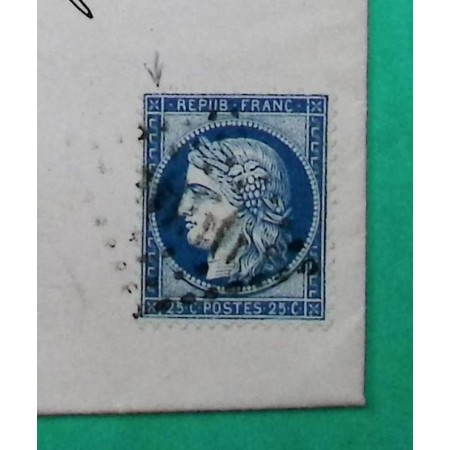 N°60B TYPE II GC 1056 CLICHY LA GARENNE SEINE POUR MORLAIX FINISTERE AVEC BELLE ETIQUETTE VERSO 1874