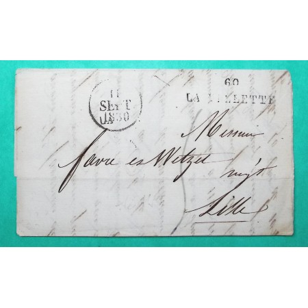 MARQUE 60 LA VILLETTE SEINE POUR LILLE NORD 41x11 1830