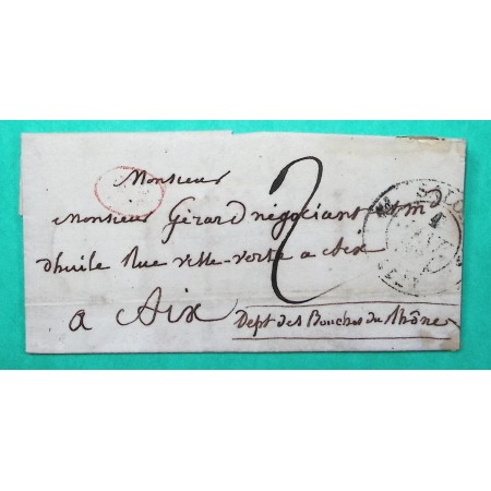 CAD TYPE 12 SALON DE PROVENCE DECIME RURAL SENEGUIER POUR AIX EN PROVENCE 1834