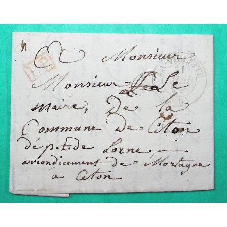 CAD TYPE 13 LA VILLETTE SEINE PP PORT PAYE POUR CETON ORNE 1836