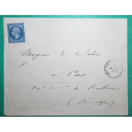 N°14B PC 1948 LES MEES BASSES ALPES POUR REILLANNE 1862 LETTRE COVER FRANCE