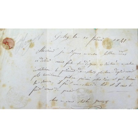 CAD TYPE 12 CHAMPLITTE HAUTE SAONE DECIME + OR ORIGINE RURALE GATEY POUR BESANCON DOUBS 1841