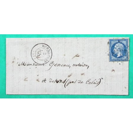 N°22 GC 4348 WORMHOUDT WORMHOUT NORD POUR DESVRES PAS DE CALAIS 1867