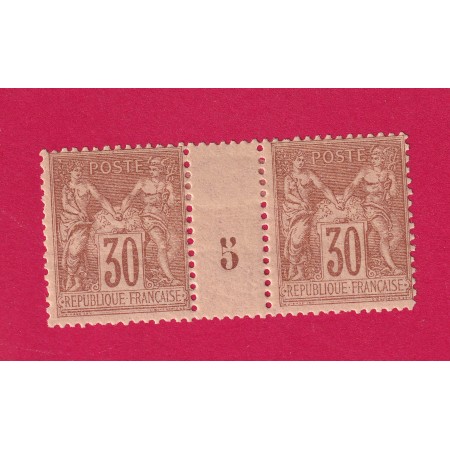 N°80 PAIRE MILLESIME 5 LEGERE TRACE DE CHARNIERE COTE 370€