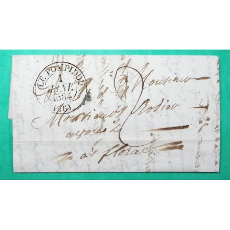 CAD TYPE 13 LE POMPIDOU LOZERE DEPART MASARIBAL POUR FLORAC 1834