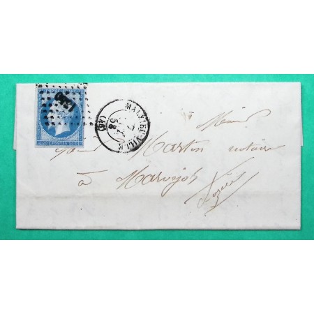 N°14 PC 1850 MALZIEU VILLE LOZERE POUR MARVEJOLS 1858