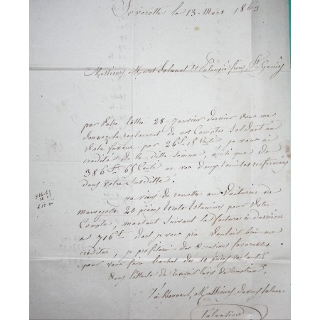 N°22 GC 3394 SERVERETTE LOZERE POUR ST GENIES AVEYRON 1863